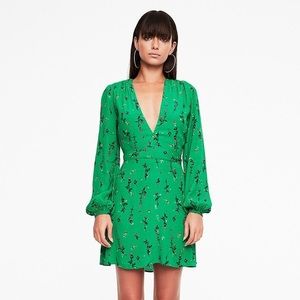 AFRM green piper dress with open back